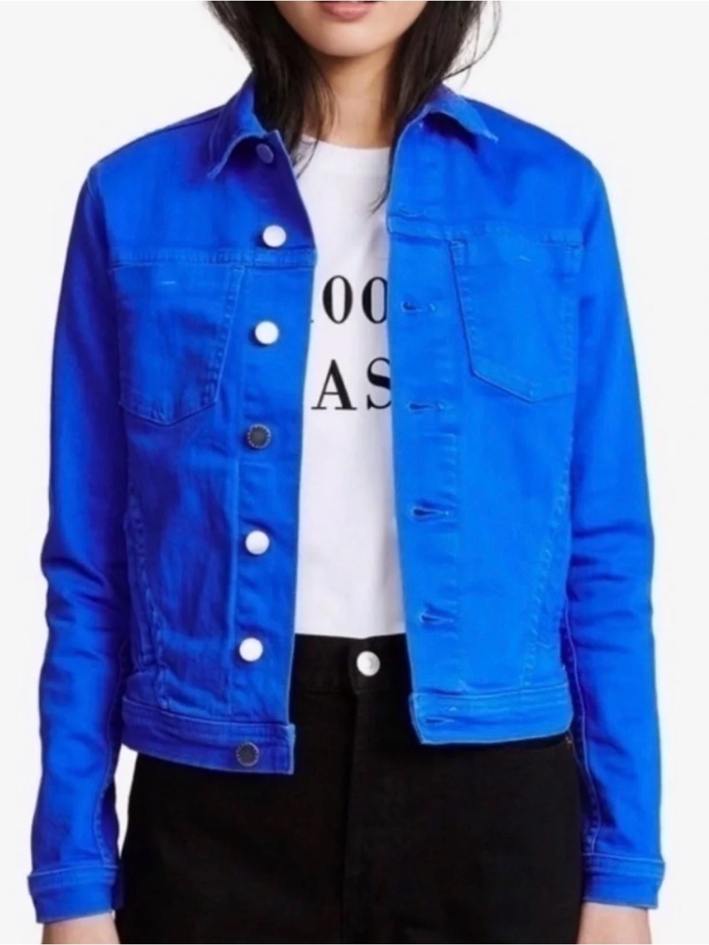 L'AGENCE Women’s Princess Blue Celine Denim Jacket Size XS NWOT